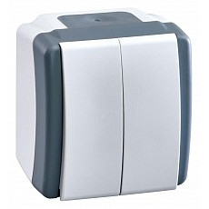 Выключатель двухклавишный влагозащищенный mono electric octans ip54 154-020001-102